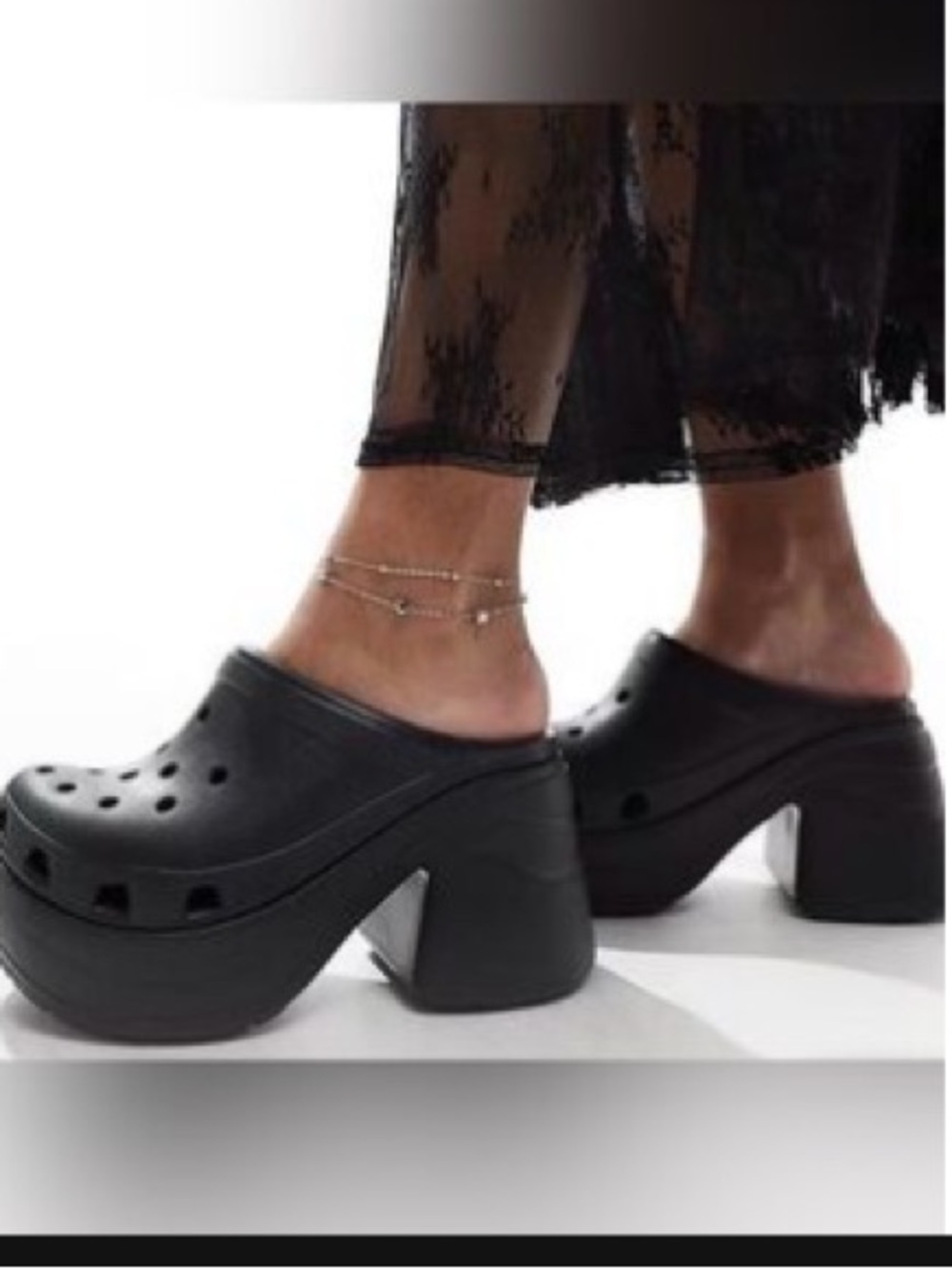 CROCS Siren Black Chunky Clogs Men's Size 12 / Women's Size 14